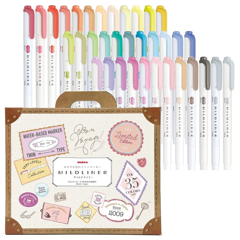 Zebra Pen ZEBRA WKT735C Highlighter Mildliner 35 Color Set Gift Box Included