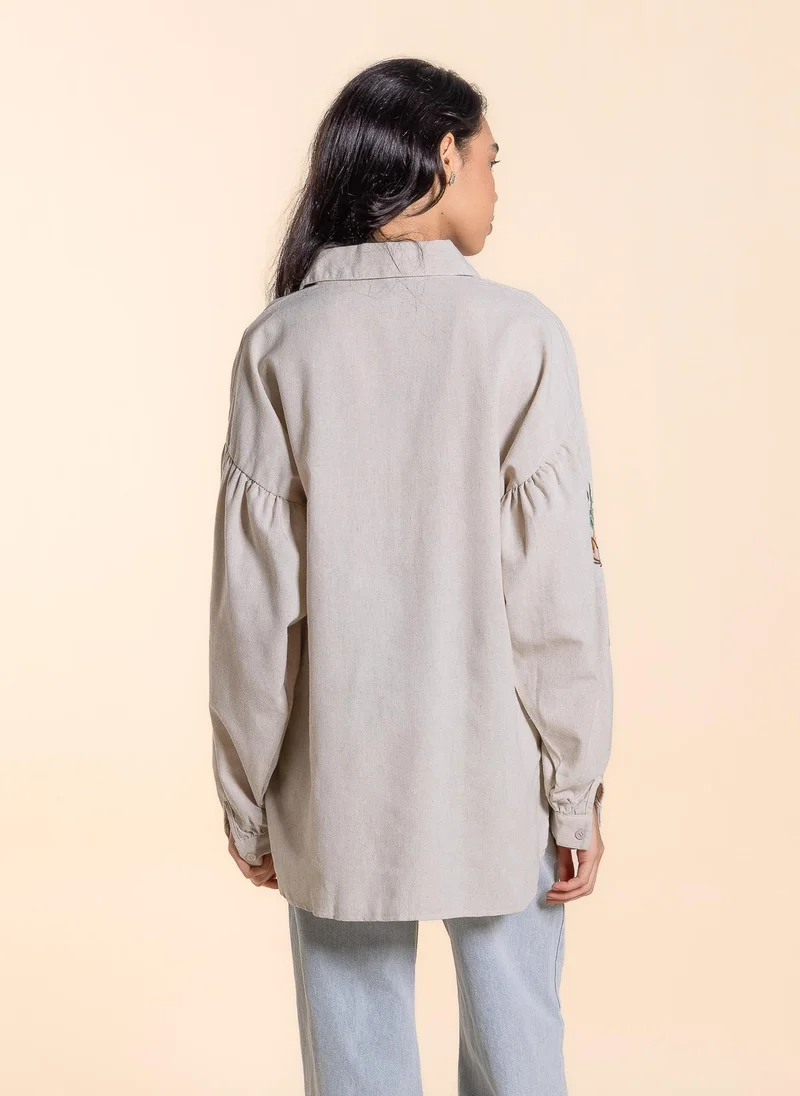 شايبس قميص كتان مطرز