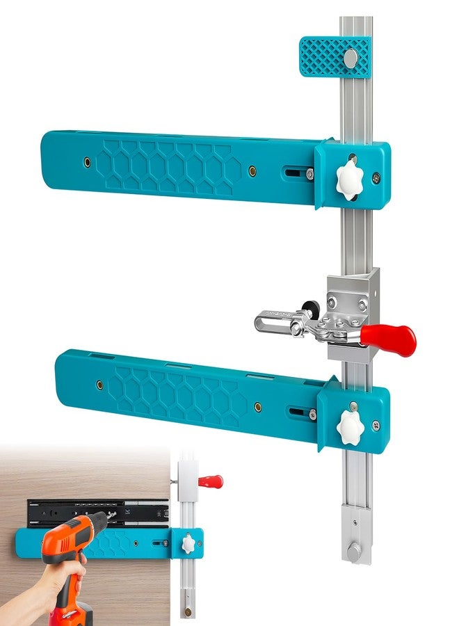 parknshop Drawer Slide Jig,Drawer Jig Kit with Toggle Clamp& Magnetic Arm,Cabinet Hardware Jig with Punch Locator, Upgraded Adjustable Precision Cabinet Drawer Jig Tool for Drawer Desks - Image 1