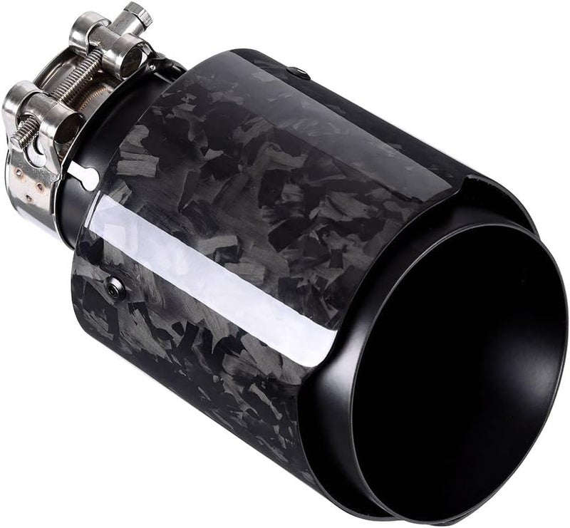 Kipalm Forged Carbon Fiber Exhaust Pipe Muffler Tips with Black Stainless Steel Tailpipe - Image 4