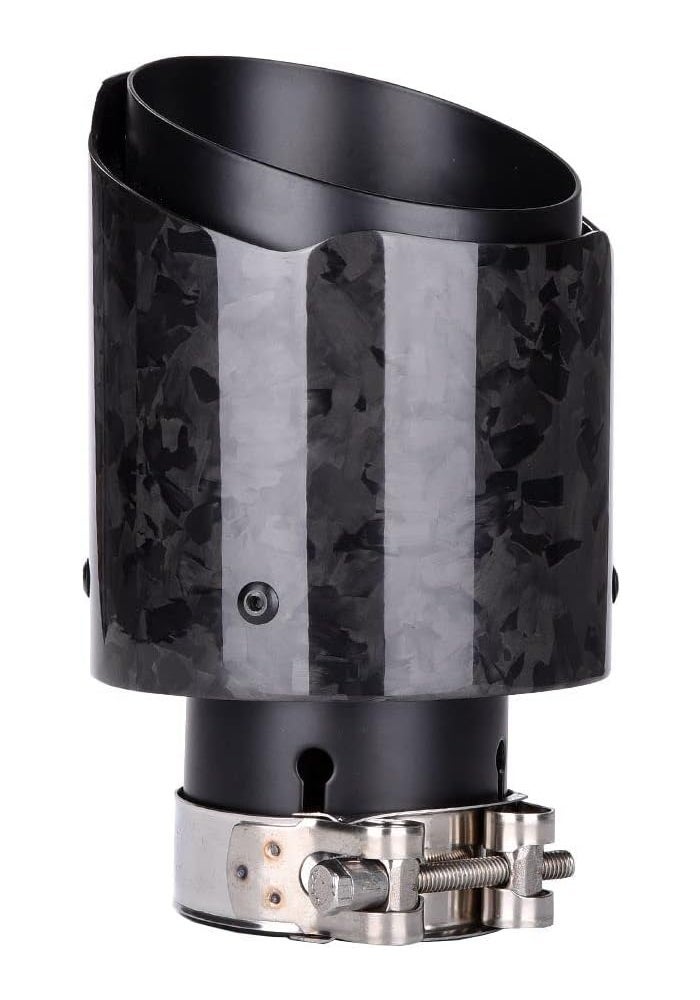 Kipalm Forged Carbon Fiber Exhaust Pipe Muffler Tips with Black Stainless Steel Tailpipe - Image 3