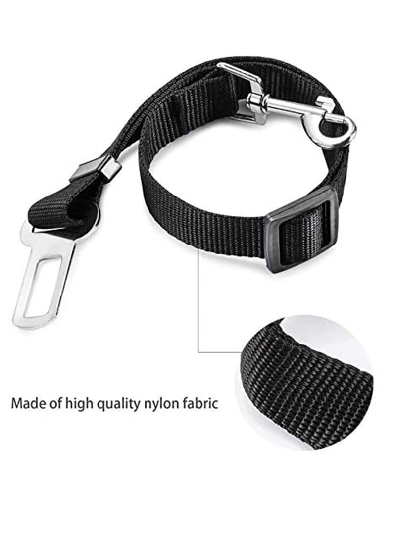 SYOSI Premium Car Seat Belt for Dogs Cats Pets, Adjustable Safety Heavy Duty Elastic Lead Harness for Cars with Elastic Nylon Bungee Buffer Adjustable Dog Safety Belt for Car Dog Seat Belt (Black) - Image 3