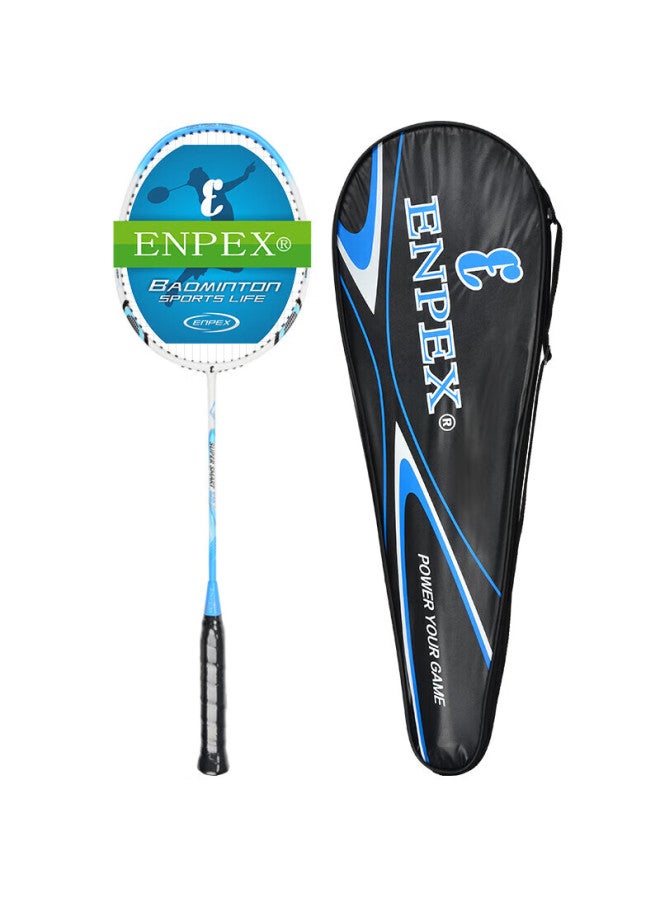 Enpex Badminton Racket, Single Racket, For Family Compeion And Training, Carbon Composite, Deep Sea Blue Feather Racket, 520b - Image 1