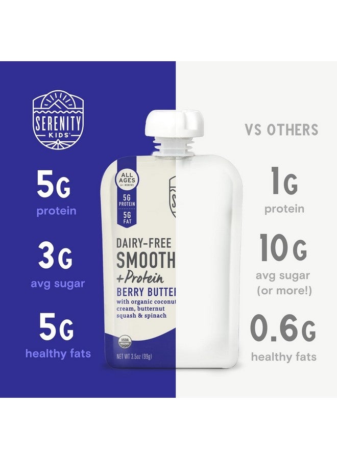 Serenity Kids 6+ Months Dairy-Free Smoothie Baby Food - USDA Organic Grass-Fed Collagen Protein - 3.5 Oz BPA-Free Pouches - Variety Pack (8 Count) - Baby Smoothie Pouch Set - Image 2