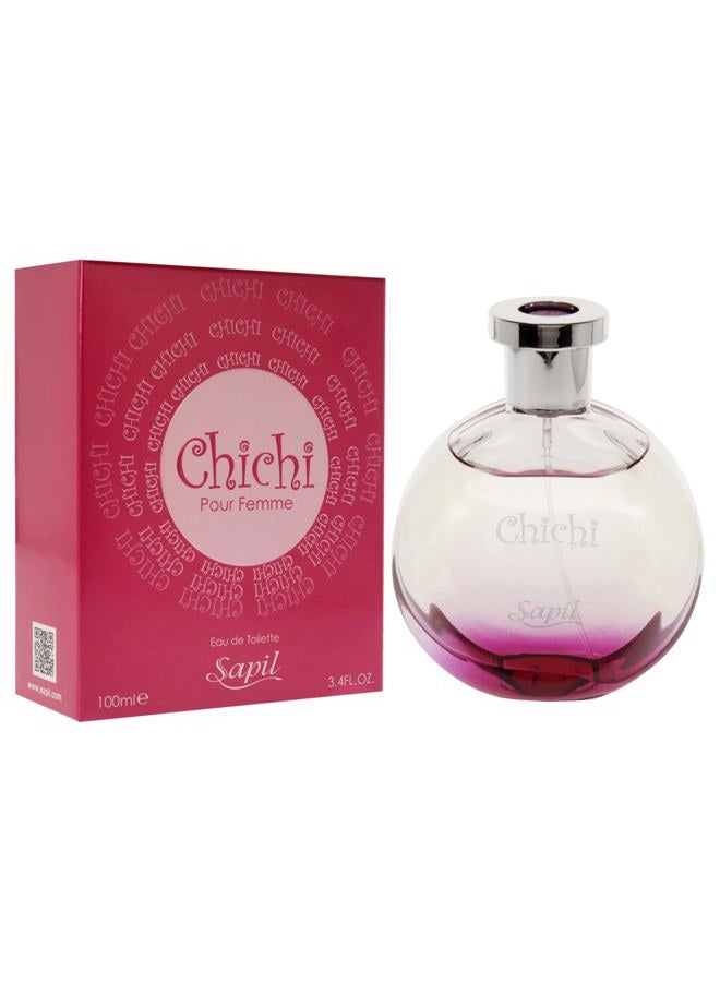 sapil عطر تشي تشي للنساء - عطر دبي طويل الأمد، بخاخ EDT زهري مسكي، 3.4 أونصة (100 مل) - كولونيا عربية غريبة للاستخدام اليومي - Image 3