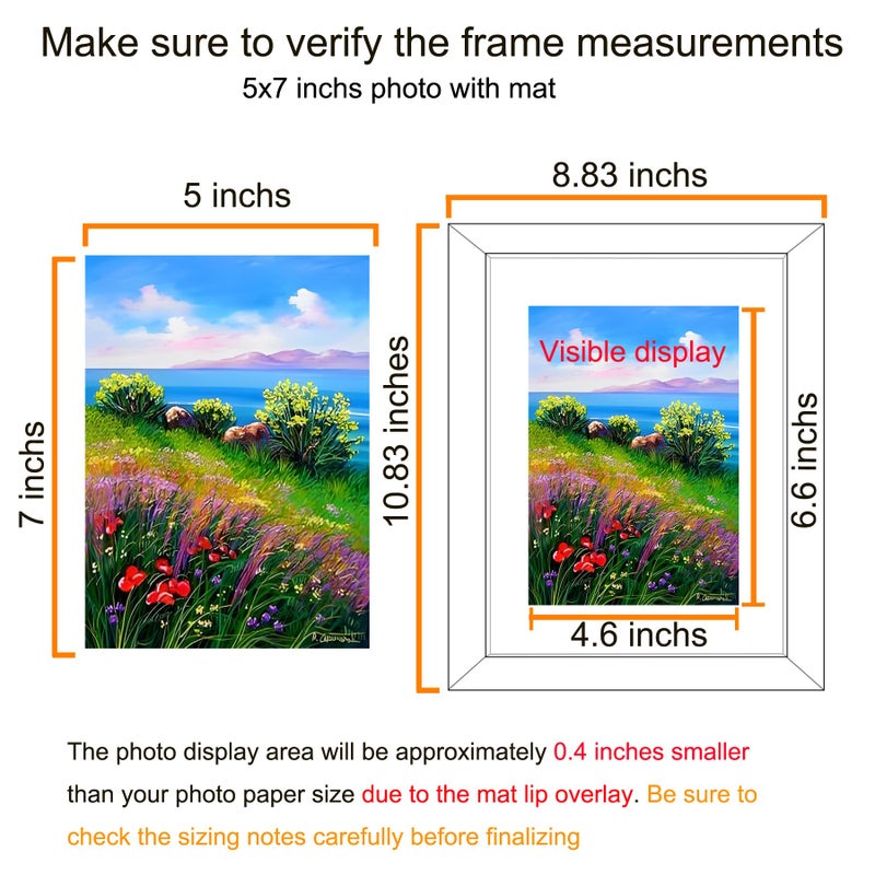 BESCRCL 8x10 Picture Frame Distressed White Set of 6, Display Pictures 5x7 with Mat or 8x10 Without Mat for Wall Mounting or TableTop - Image 3