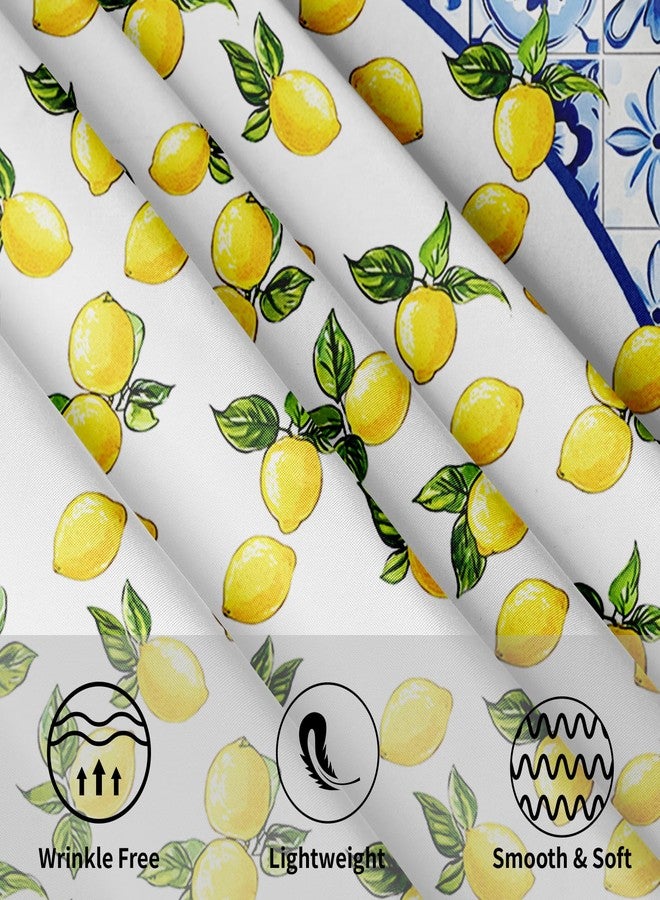 Granbey White Yellow Lemon Tablecloth Round - Lemon Table Cloth 60 Inch Italian Summer Decor for Birthday Party Wedding Picnic Dinner - Image 3