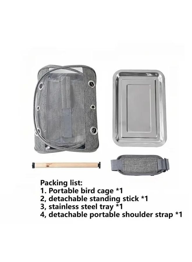 حقيبة ظهر محمولة لنقل الحيوانات الأليفة باللون الأسود خفيفة الوزن ومهواة لقفص الحيوانات الصغيرة أثناء السفر - Image 4