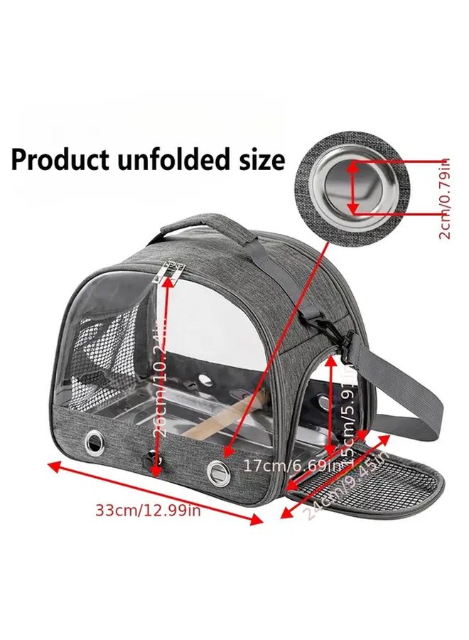 حقيبة ظهر محمولة لنقل الحيوانات الأليفة باللون الأسود خفيفة الوزن ومهواة لقفص الحيوانات الصغيرة أثناء السفر - Image 3