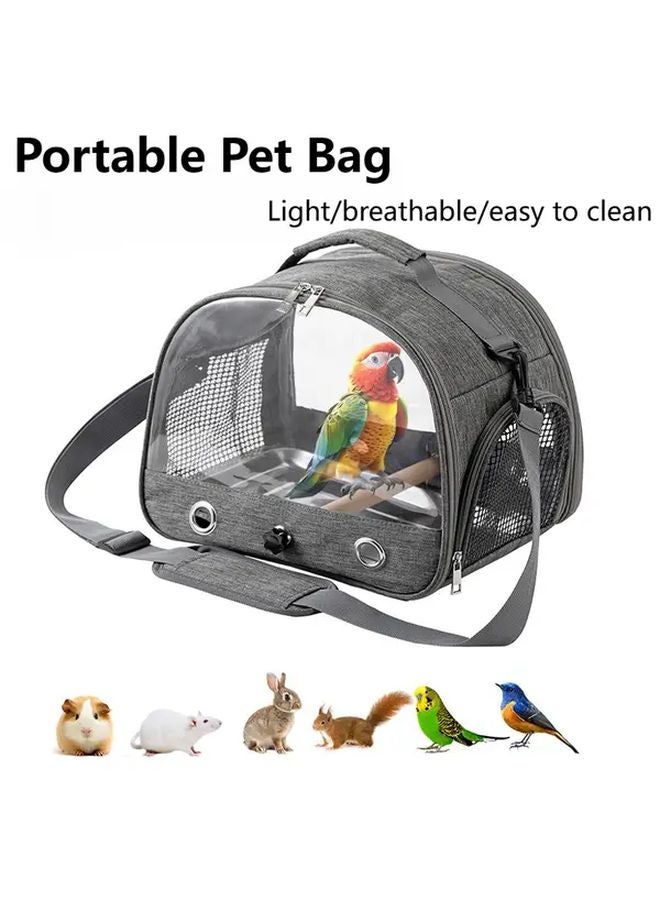 حقيبة ظهر محمولة لنقل الحيوانات الأليفة باللون الأسود خفيفة الوزن ومهواة لقفص الحيوانات الصغيرة أثناء السفر - Image 2