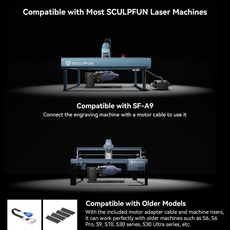 SCULPFUN Y-axis Rotary Roller 180° Adjustable Angle Multi-function Rotary Module Engraver - Durable Metal Structure Rotary Roller for Engraving Machines And 3D Printer Accessories - Image 3