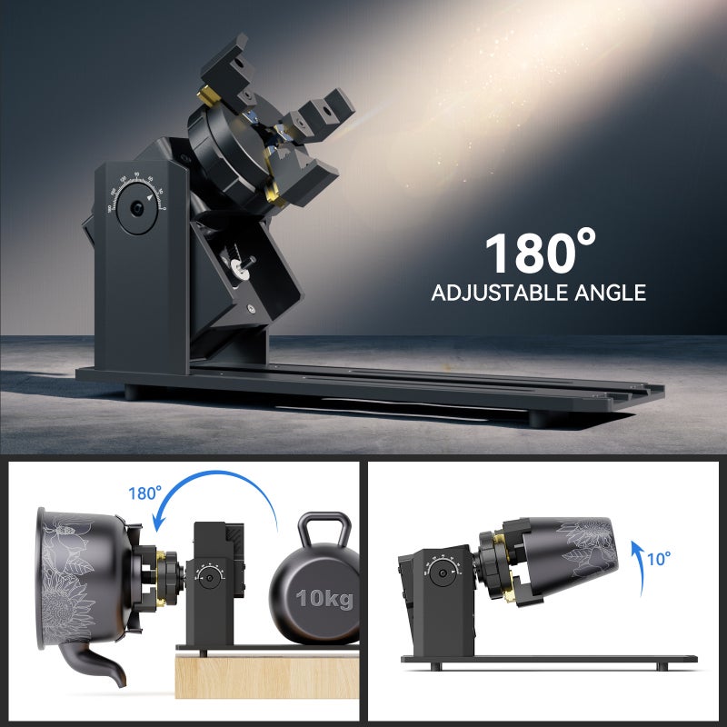 SCULPFUN Y-axis Rotary Roller 180° Adjustable Angle Multi-function Rotary Module Engraver - Durable Metal Structure Rotary Roller for Engraving Machines And 3D Printer Accessories - Image 4
