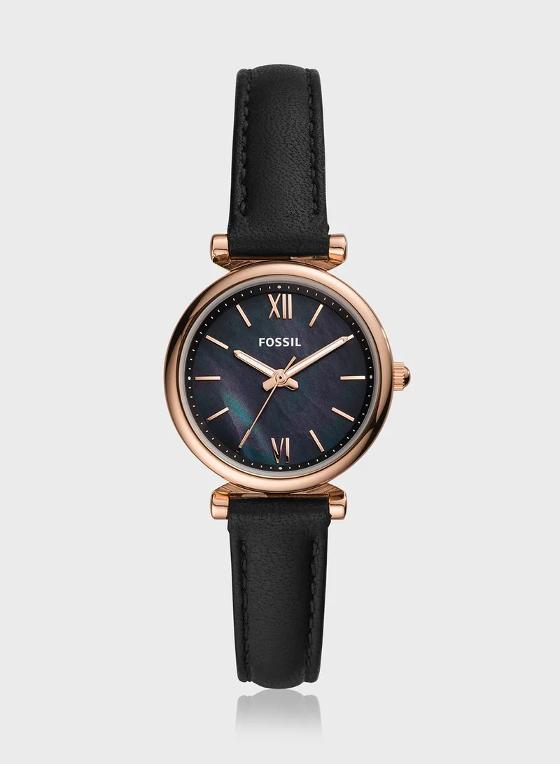 FOSSIL Carlie Leather Strap Analog Watch