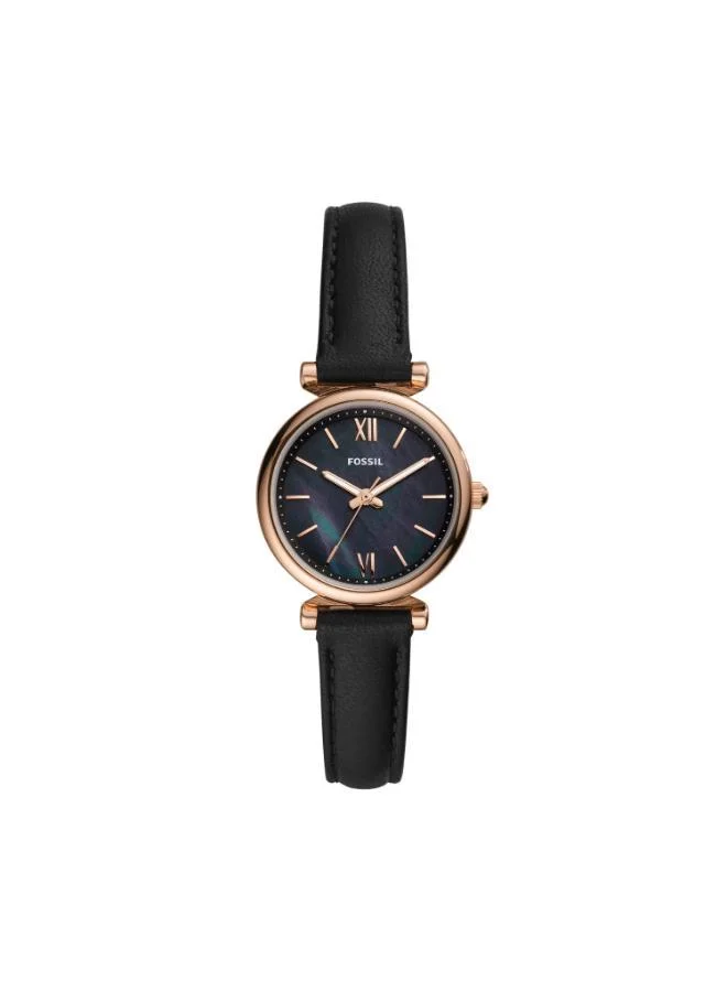 Fossil Carlie Classic Leather Strap Analog Watch