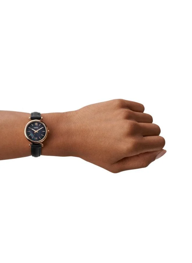 Fossil Carlie Classic Leather Strap Analog Watch