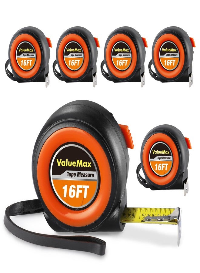 ValueMax Tape Measure, 6 Pack 16FT Tape Measure Retractable, Easy Read Measuring Tape, Auto-Lock Measurement Tape for Construction, Contractor, Carpenter - Image 1