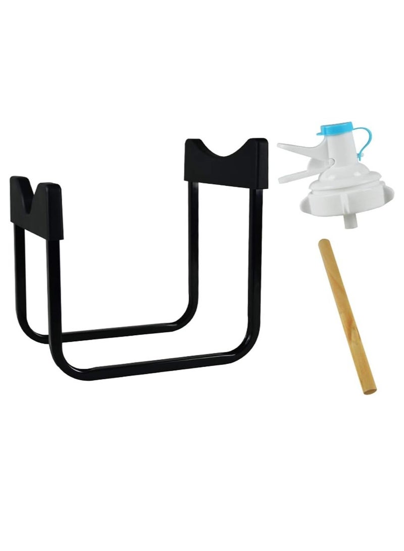 DubaiGallery 5 Gallon Water Dispenser Stand, Portable Stainless Steel Water Jug Stand Water Cooler Stand Water Bottle Stand Rack with Water Spouts Dispenser Valves for Non-screw Top (1 Stand+1 Spouts) - Image 2