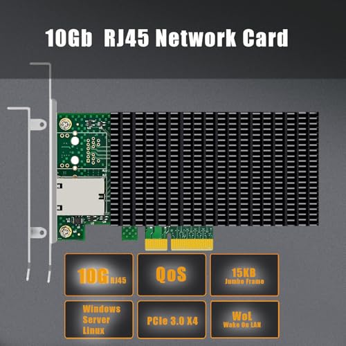 GLOTRENDS ST7381 10Gb Network Card with RJ45 Port, Intel X550-AT Controller, Low Profile, Support PXE/iSCSI Boot, VT‑c Virtualization - Image 2