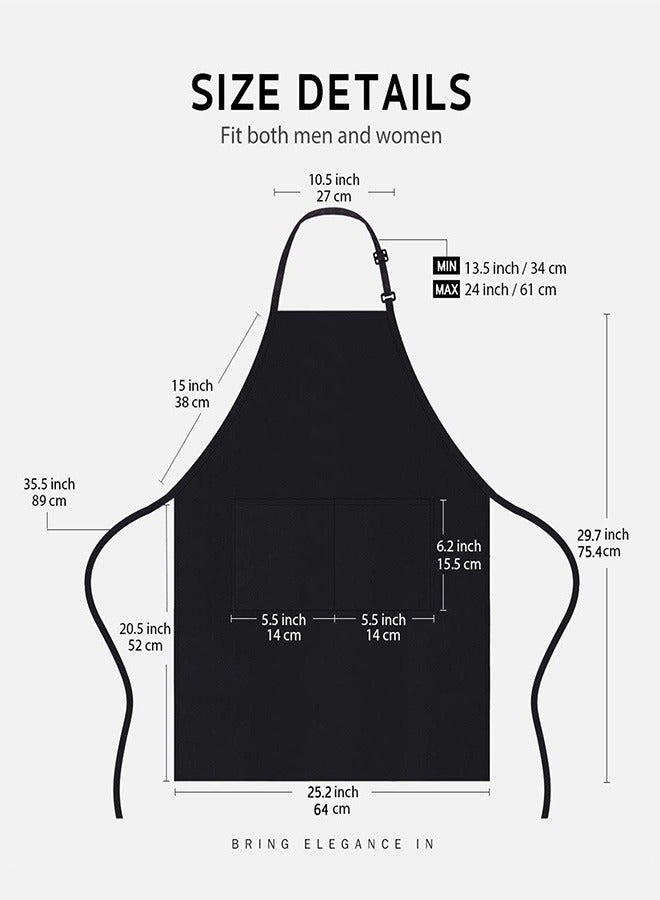 Ofrdncy 1-12 Pack Adjustable Bib Apron with 2 Pockets Cooking Kitchen/Canvas Tool Aprons for Women Men Chef - Image 2