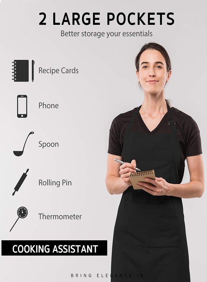 Ofrdncy 1-12 Pack Adjustable Bib Apron with 2 Pockets Cooking Kitchen/Canvas Tool Aprons for Women Men Chef - Image 4