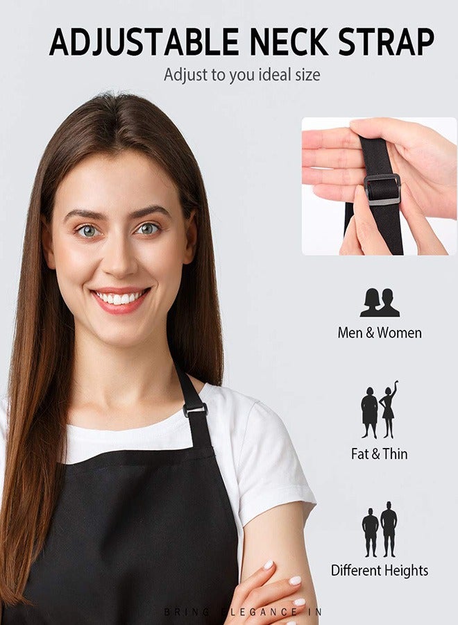 Ofrdncy 1-12 Pack Adjustable Bib Apron with 2 Pockets Cooking Kitchen/Canvas Tool Aprons for Women Men Chef - Image 5