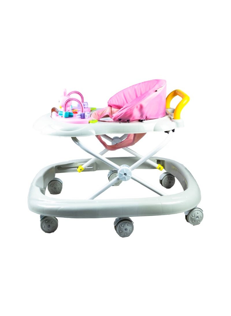 molody Adjustable Foldable Baby Walker with Activity Center – 2-in-1 Sit-to-Stand Push Walker for Toddlers and Babies (6 Months+), Lightweight with Removable Tray, Music, and Safety Brakes – Ideal for Learning to Walk-Pink  - Image 3
