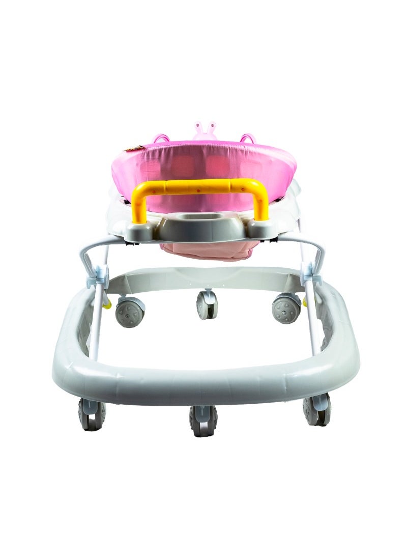 molody Adjustable Foldable Baby Walker with Activity Center – 2-in-1 Sit-to-Stand Push Walker for Toddlers and Babies (6 Months+), Lightweight with Removable Tray, Music, and Safety Brakes – Ideal for Learning to Walk-Pink  - Image 4