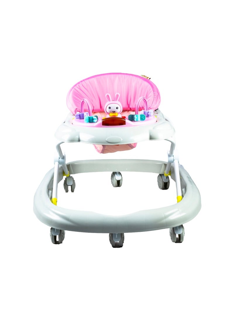molody Adjustable Foldable Baby Walker with Activity Center – 2-in-1 Sit-to-Stand Push Walker for Toddlers and Babies (6 Months+), Lightweight with Removable Tray, Music, and Safety Brakes – Ideal for Learning to Walk-Pink  - Image 2