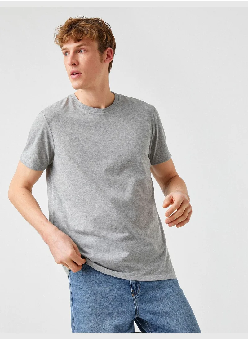 KOTON Basic T-Shirt Cotton Short Sleeve Crew Neck