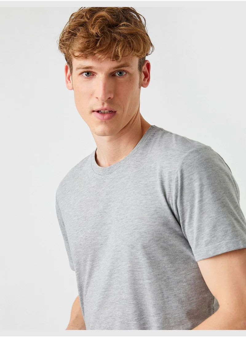 KOTON Basic T-Shirt Cotton Short Sleeve Crew Neck