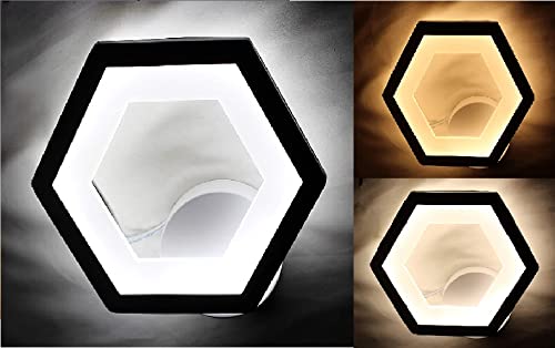 kinis Acrylic Led Lamp for Wall/Led Wall Light/Led Wall Lamp/Led Wall Scone to Décor Your Home/Living Room,Hexagon Shape,5 Watt,Yellow,White&Natural White - Image 1