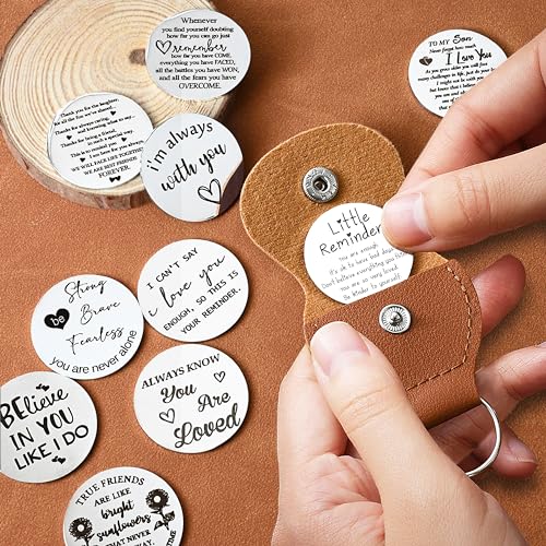 OUMILAN Pocket Hug Token Gifts for Men Boyfriend Girlfriend Inspirational Gift for Son Daughter Brother with Leather Keychain - Image 5