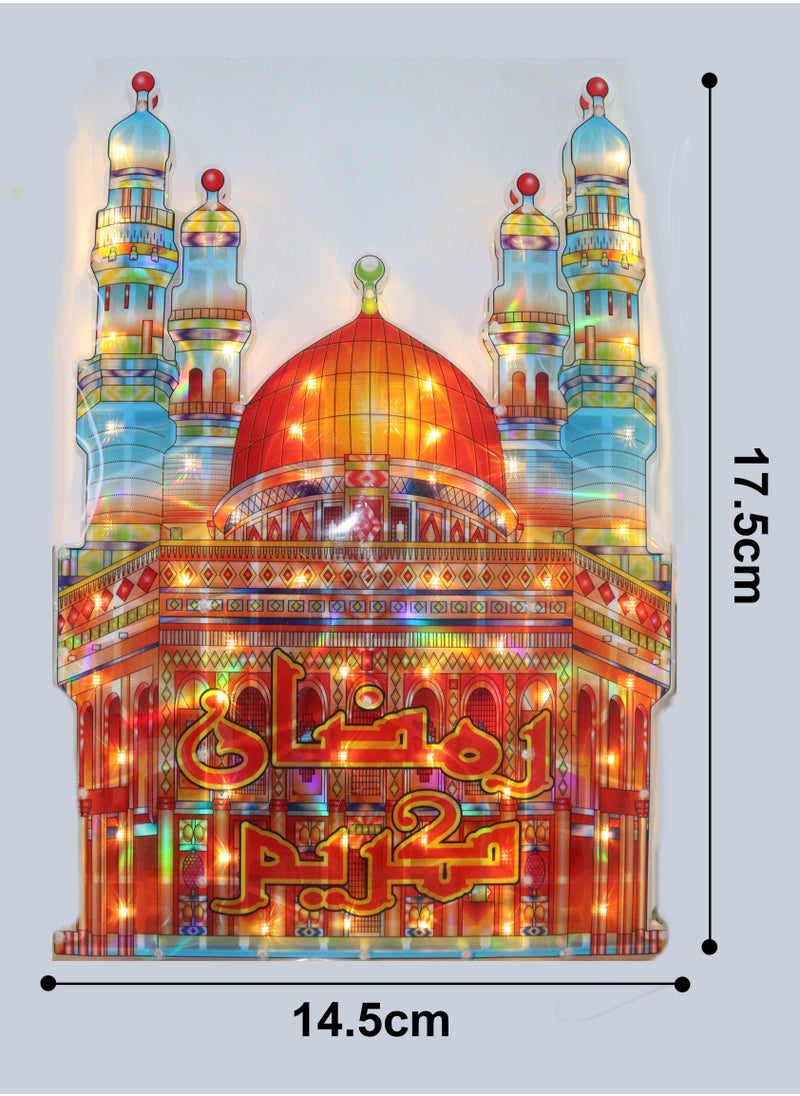 DBLEW - 10 LEDs Mosque Design Light Battery Operated For Ramadan And Eid Prayer Celebration Outdoor Home Decoration Muslim Party Supplies With Suction Cup - Image 1