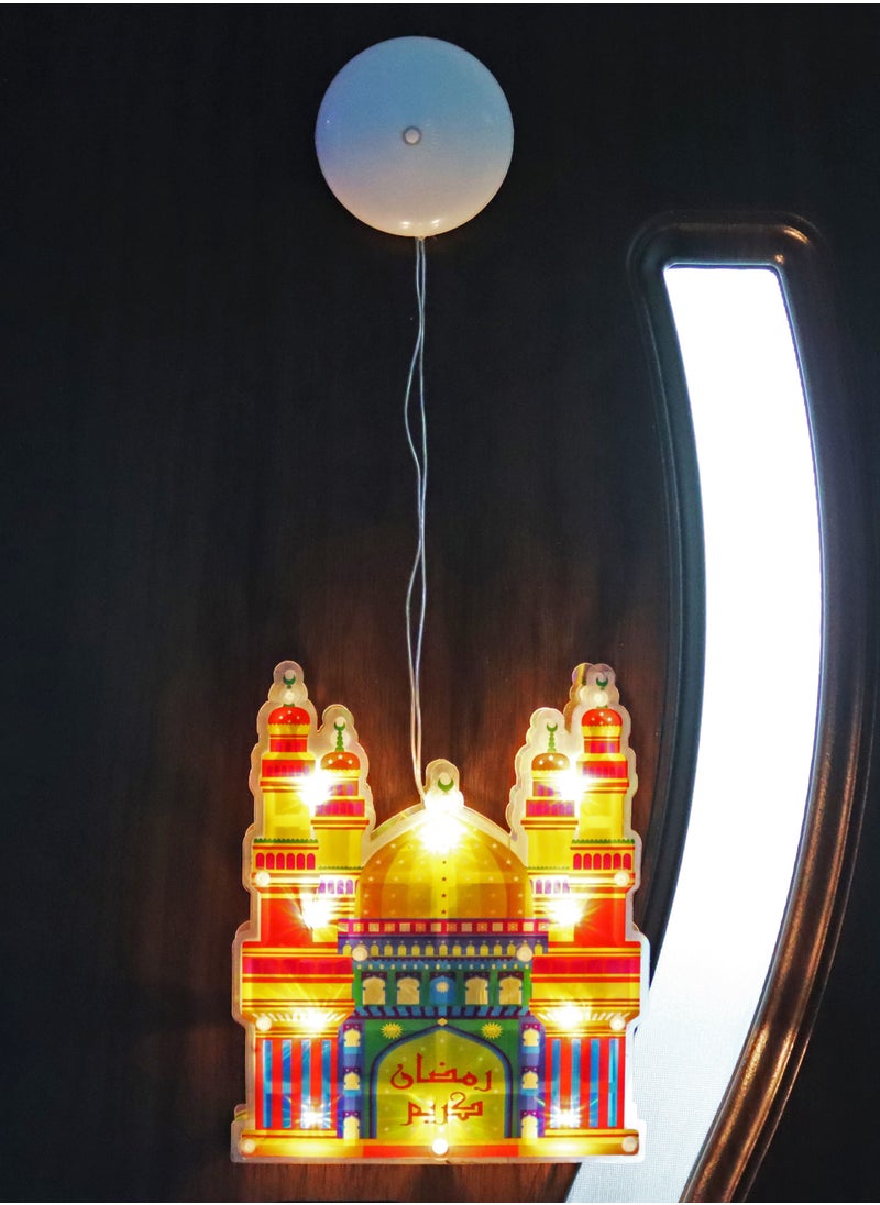 DBLEW - 10 LEDs Mosque Design Light Battery Operated For Ramadan And Eid Prayer Celebration Outdoor Home Decoration Muslim Party Supplies With Suction Cup - Image 1