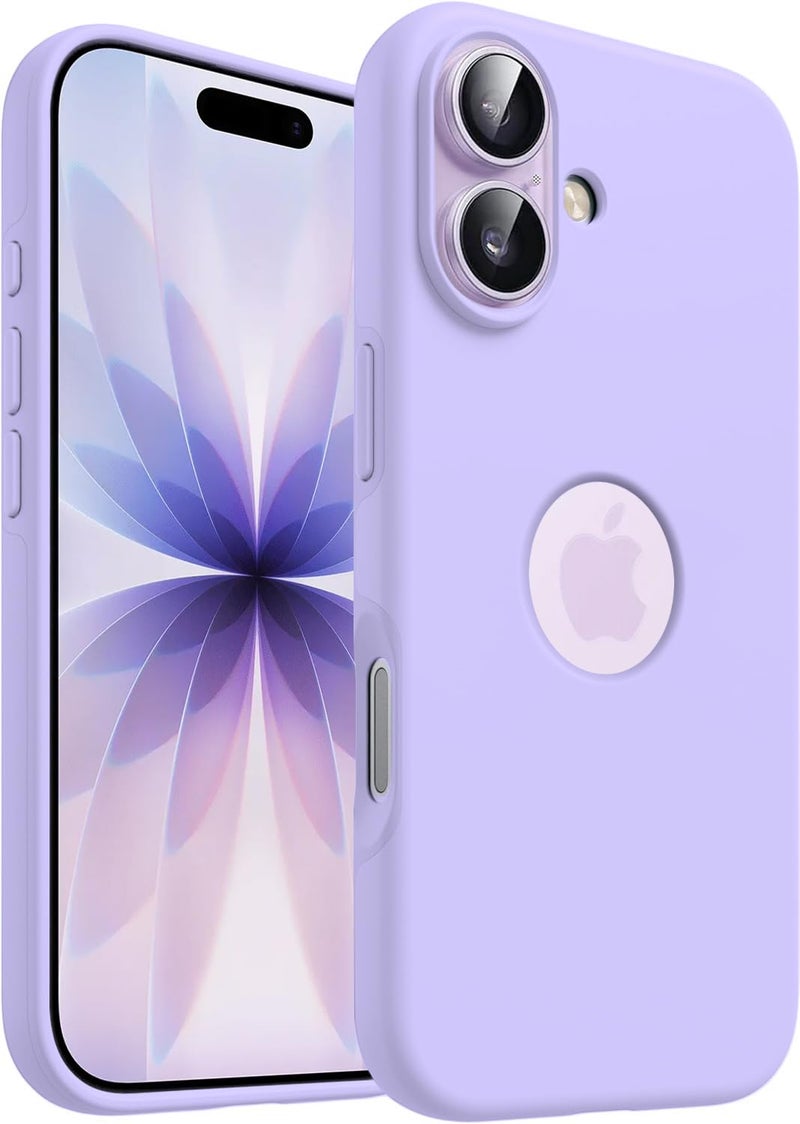 Elzzi Microfiber Logo Cut Cover Compatible for iPhone 17 Case Liquid Silicone Cases Full Body 4 Layer Protective Covers Shockproof Back Cover with High Raised Camera Lips (Purple) - Image 1