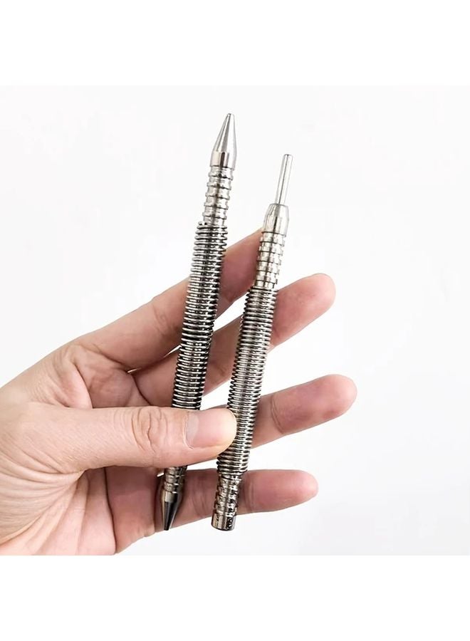 Spring Loaded Center Punch Set Dual Ended High Carbon Steel Single Flat Head Model - Image 2