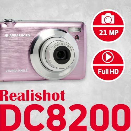 AgfaPhoto AGFA PHOTO Realishot DC8200 Compact Digital Camera 18MP Full HD Video 27 Inch LCD Screen 8X Optical Zoom Lithium Battery and 16GB SD Card - Image 3