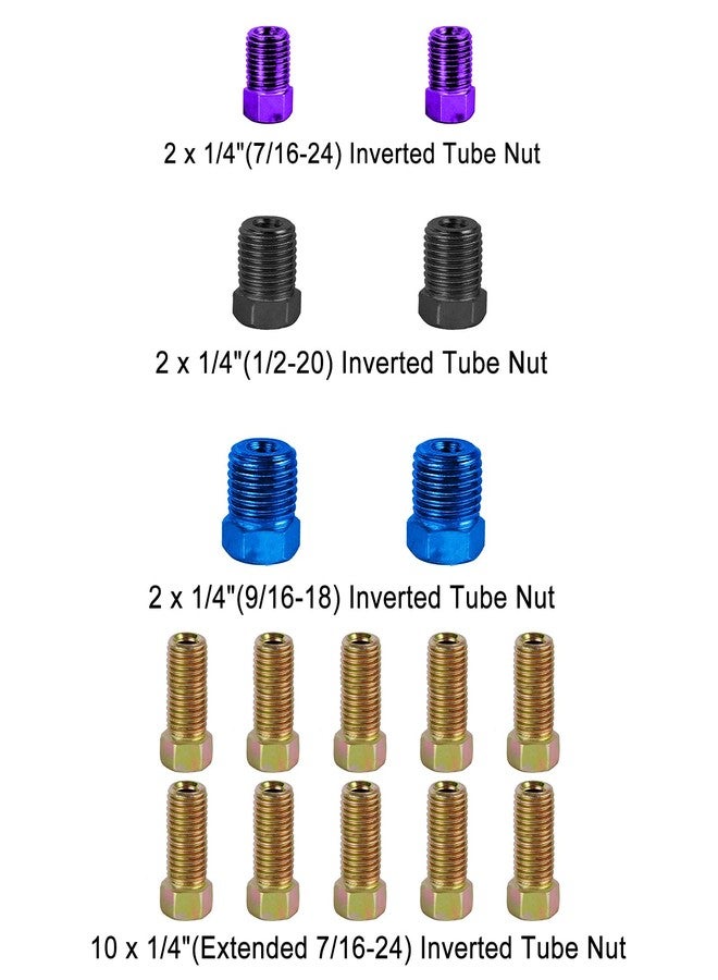 MuHize Brake Line - Copper-nickel 1/4 Inch Brake Line with 16 fittings and 4 Flared Tubes(2 Bubble Flared and 2 Double Flared), 20 Ft. of Brake Line Replacement Kit with Brass Compression Unions - Image 3