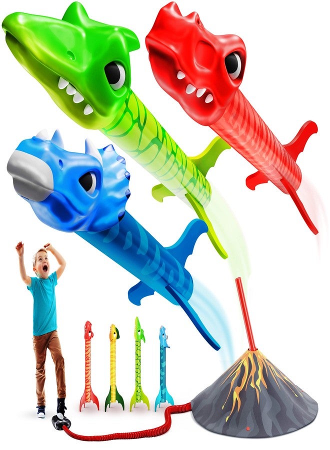 Ninja Blast Dinosaur Toy Rocket Launcher for Kids Toys for Kids 3-5 5-7 4-6 - Outdoor Toys for Kid Ages 4-8 - 3 4 Year Old Boy Birthday Gift - Gifts for Boys Age 3 4 5 6 Years Toy for Toddlers - Image 1