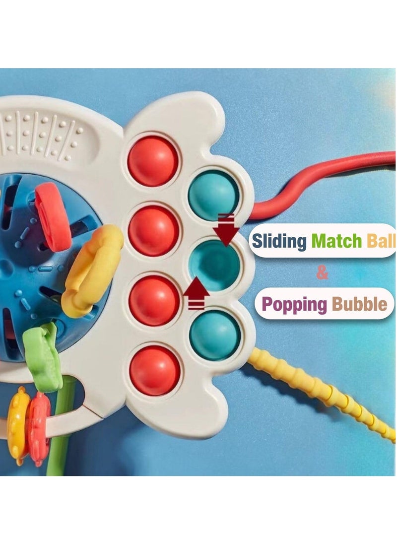 Mr. Penda Baby Montessori Sensory Teething Toy, Infants Push and Pull Toy, Kids Silicone Pull String Toy, Developmental Activity Teether Toy for Boys and Girls 6+ Months (Random Color)  - Image 5