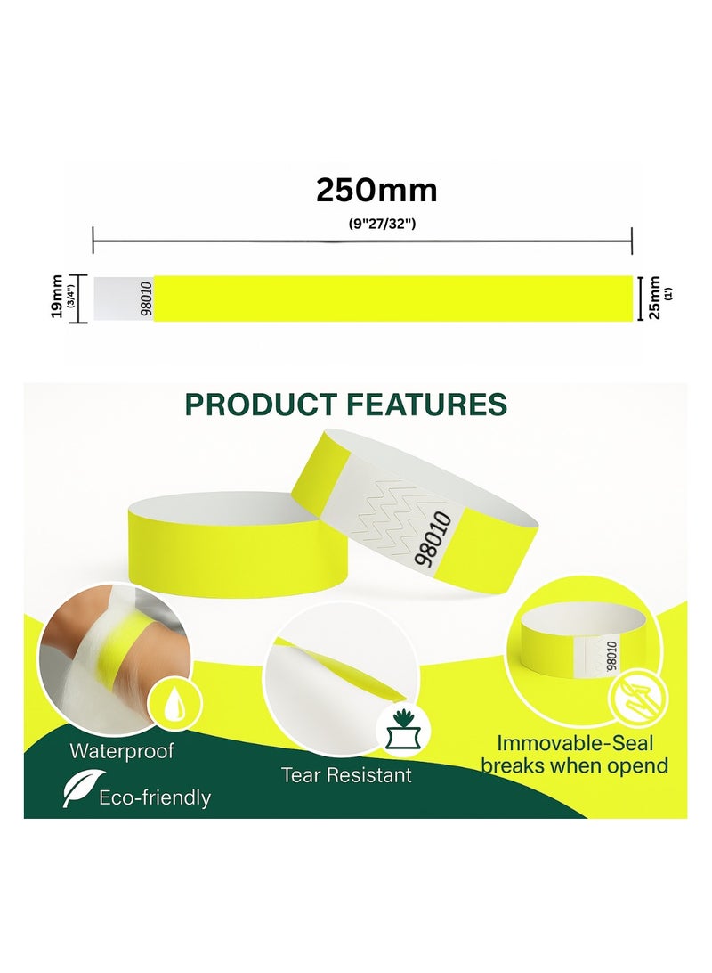 PRINTSHOP4ME Event Paper Wristbands And Identification Bands Made Of Tyveck Material 19mm x 250mm (Yellow) - Image 4