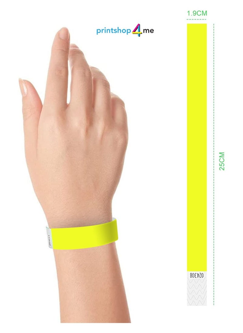 PRINTSHOP4ME Event Paper Wristbands And Identification Bands Made Of Tyveck Material 19mm x 250mm (Yellow)  - Image 2