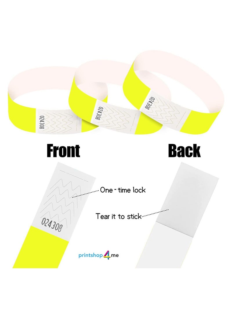 PRINTSHOP4ME Event Paper Wristbands And Identification Bands Made Of Tyveck Material 19mm x 250mm (Yellow)  - Image 4