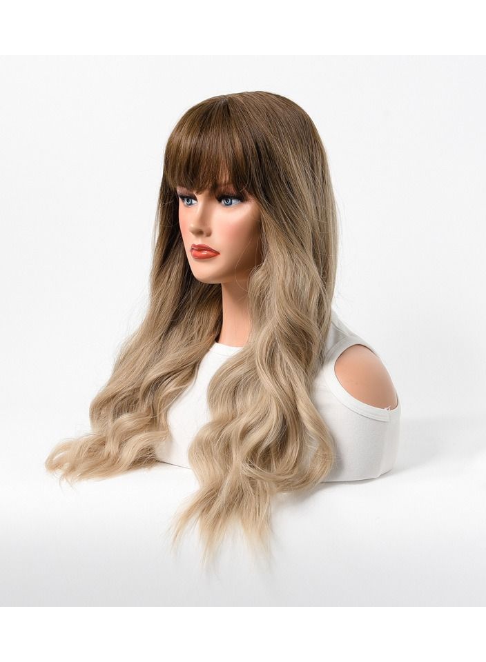 إستيل شعر مستعار نسائي طويل مجعد مموج كبير متوسط ​​طويل غطاء رأس كامل أشقر رمادي فاتح - Image 2