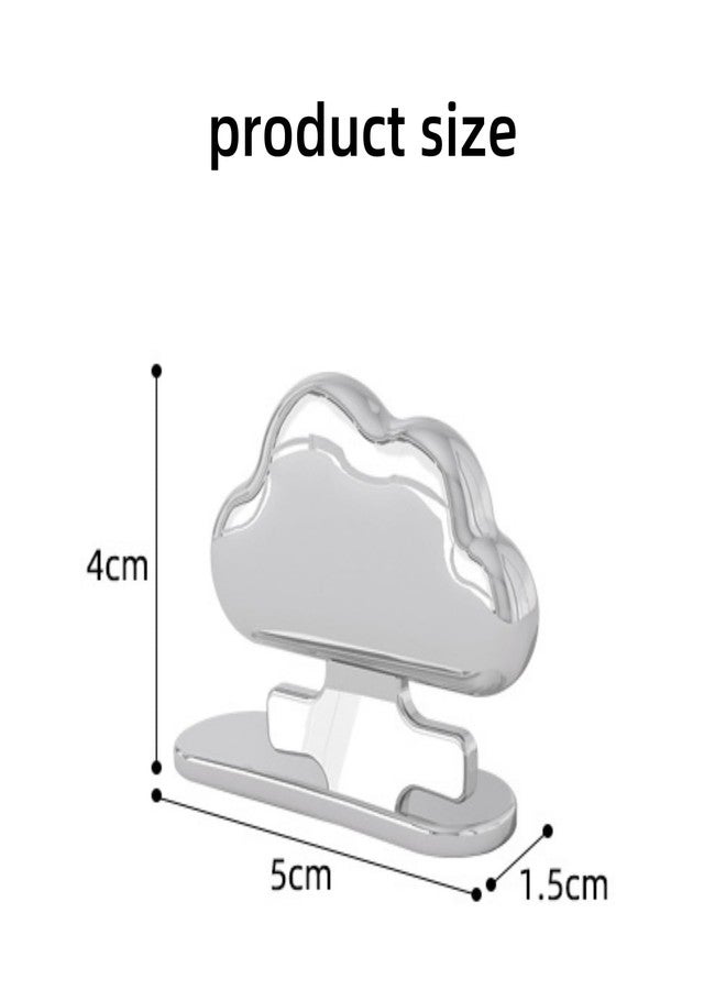 werdecade 2Pcs Toilet Seat Lid Lifter Self Adhesive ABS Cute Clouds Toilet Seat Holder Lift for Toilet Lid,Drawers,Bathroom,Home Decor,Office (Silver) - Image 2