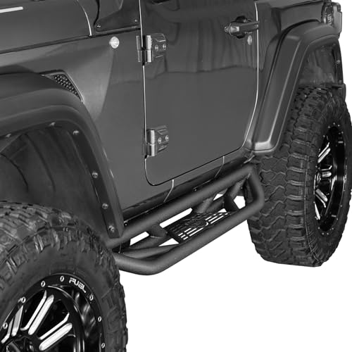 Hooke Road JL 2 Doors Side Steps Running Boards Tubular Nerf Step Bar Armor Rock Slider Rail for Jeep Wrangler JL 2018 2019 2020 2021 2022 2023 2024 2025 - Image 2