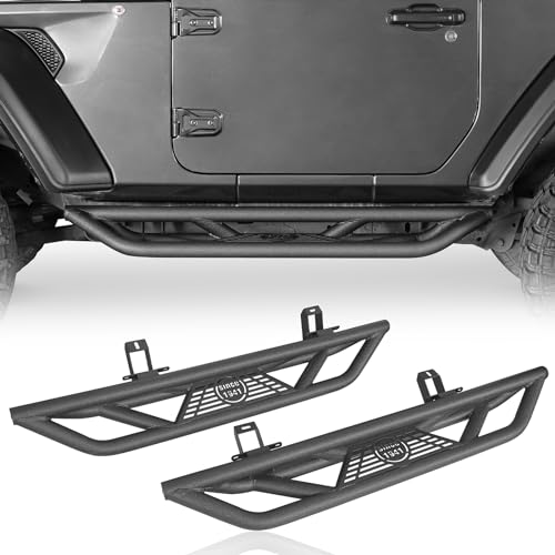 Hooke Road JL 2 Doors Side Steps Running Boards Tubular Nerf Step Bar Armor Rock Slider Rail for Jeep Wrangler JL 2018 2019 2020 2021 2022 2023 2024 2025 - Image 1