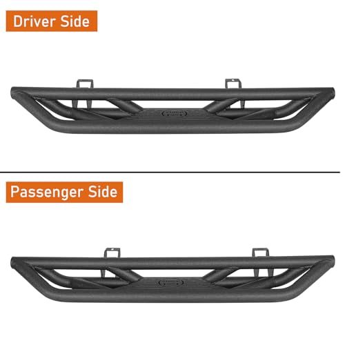Hooke Road JL 2 Doors Side Steps Running Boards Tubular Nerf Step Bar Armor Rock Slider Rail for Jeep Wrangler JL 2018 2019 2020 2021 2022 2023 2024 2025 - Image 5