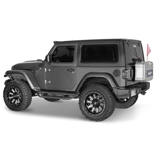 Hooke Road JL 2 Doors Side Steps Running Boards Tubular Nerf Step Bar Armor Rock Slider Rail for Jeep Wrangler JL 2018 2019 2020 2021 2022 2023 2024 2025 - Image 4