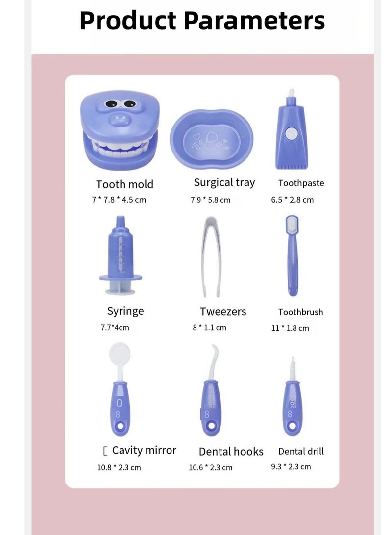 9pcs Kids Role Playing Toys Crocodile Early Education Cartoon Tooth Brushing Model Preschool Educational Toy Dentist Game - Image 4